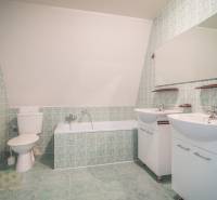 Badezimmer mit Badewanne, zwei Waschbecken und grünen Fliesen in Hotels und Pensionen.