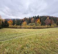 Herbstlandschaft auf den Erholungsgrundstücken in Čertov, Lazy pod Makytou mit den bunten Farben des Waldes.