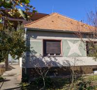 Ein Einfamilienhaus in Vráble, umgeben von Bäumen und einem Garten mit grünem Laub.