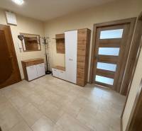 Eingangsbereich mit praktischen Aufbewahrungsmöbeln und hellem Bodenbelag in Holzoptik in einer 4-Zimmer-Wohnung.