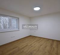 Ein Zimmer in einem Einfamilienhaus mit einem Fenster und einem Boden in Holzoptik.