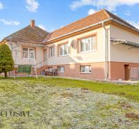 Ein Einfamilienhaus in Prašice in der Nemečkovská Straße mit einem großen Garten und einem Pavillon.