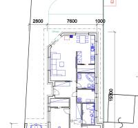 Der Entwurf zeigt den Grundriss eines Einfamilienhauses mit Garage und Terrasse, ideale Architektur.
