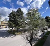 Blick aus einer 5-Zimmer-Wohnung oder größer in der Medveckého-Straße in Ružomberok, umgeben von Bäumen.