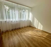 Ein Zimmer in einer 3-Zimmer-Wohnung mit einem Holzboden und einem großen Fenster.