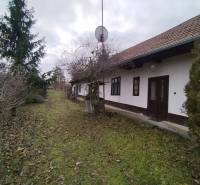 Ein Einfamilienhaus in Dolný Pialy mit Rasen und Bäumen im Hof.