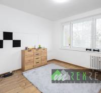 Ein Zimmer in einer 3-Zimmer-Wohnung mit einem Boden in Holzoptik und einem großen Fenster.