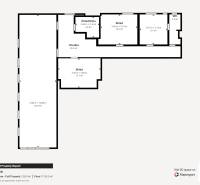 Grundriss der Geschäftsräume in der Beňadická Straße in Bratislava - Petržalka mit mehreren Lagern.