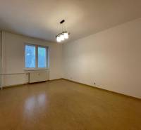 Ein leerer Raum mit Holzboden und zentraler Beleuchtung, 2-Zimmer-Wohnung.