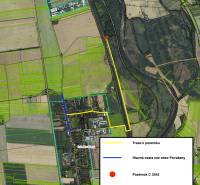 Flugkarte, die den Weg zum Grundstück C 3342 im Erholungsgebiet bei Nová Ves nad Váhom zeigt.