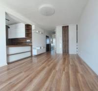 Helles Zimmer mit Holzboden in einer 2-Zimmer-Wohnung.