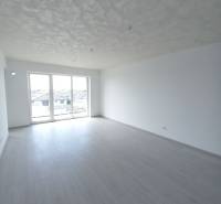 Ein heller Raum mit Holzboden und großen Fenstern in einer 2-Zimmer-Wohnung.