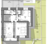 Grundriss des 1. Stocks eines Einfamilienhauses mit Zimmern in der Révová in Bratislava - Altstadt.