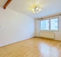 Ein Zimmer mit einem Holzboden und einer Deckenleuchte in einer 3-Zimmer-Wohnung.