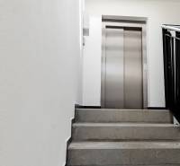 Treppe zum Aufzug in einem Gebäude mit einer 3-Zimmer-Wohnung, heller Raum.