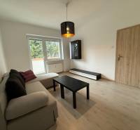 Wohnzimmer eingerichtet mit Sofa und Tisch, Boden mit Holzdekor.