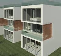 Eine Villa auf der Insel Čiovo bietet verglaste Fassaden und eine grüne Umgebung.