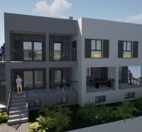 Ferienwohnung auf Čiovo mit Blick ins Grüne und Terrasse.