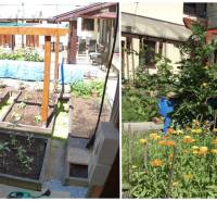 Ein Einfamilienhaus in der Laborecká Straße in Spišská Nová Ves mit einem gepflegten Garten und Blumen.