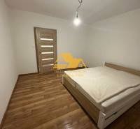 Schlafzimmer in einer 2-Zimmer-Wohnung mit Bett, Holzboden-Dekor und einfacher Beleuchtung.