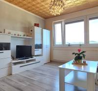 Ein Zimmer in einer 2-Zimmer-Wohnung mit Möbeln, Holzboden und Dekorationen.