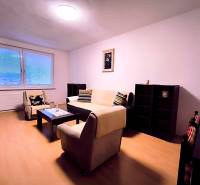 Wohnzimmer in einer 2-Zimmer-Wohnung mit minimalistischen Möbeln und einem Boden in Holzoptik.