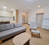 Stilvoller Wohnbereich in einer Zweizimmerwohnung mit Holzboden.