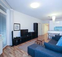 Wohnzimmer einer 2-Zimmer-Wohnung mit Holzboden und stilvollen Möbeln.