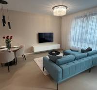 Wohnzimmer in einer 2-Zimmer-Wohnung mit Holzboden und bequemen Sitzgelegenheiten.