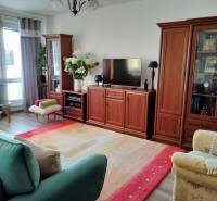 Wohnzimmer in einer Zweizimmerwohnung mit Holzboden und bequemen Möbeln.