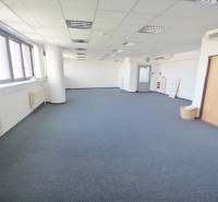 Geräumige Büros mit blauem Teppichboden und Fenstern in der Kutlíková-Straße in Bratislava-Lúky.