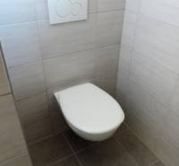 Auf dem Foto ist ein Badezimmer mit Toilette in der Bodona-Straße abgebildet, geeignet für ein Einzimmerapartment.