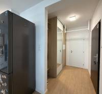 Küche und Flur in einer 3-Zimmer-Wohnung mit Holzboden.