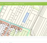 Grundstückskarte in der Gemeinde Iža für Wohnzwecke, hervorgehobenes Grundstück.