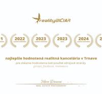 Auszeichnungen für das Immobilienbüro RealityBičiar für die Jahre 2021 bis 2024 in Trnava.