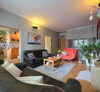 Wohnzimmer mit Sitzgarnitur, Pflanzen und Holzboden in einer 4-Zimmer-Wohnung.
