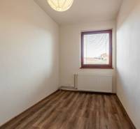 Zimmer in einer Wohnung mit 5 oder mehr Zimmern mit einem Boden in Holzoptik und einem Fenster.