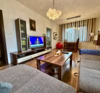 Wohnzimmer in einer 3-Zimmer-Wohnung mit Holzboden und einem bequemen Sofa.