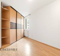 Ein Zimmer in einer 2-Zimmer-Wohnung mit einem Boden in Holzoptik und einem Einbauschrank.