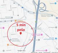 Karte mit einem Fußweg in Bratislava - Ružinov auf der Exnárova-Straße.