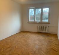 Ein Zimmer in einer 2-Zimmer-Wohnung mit einem Boden in Holzoptik und einem großen Fenster.