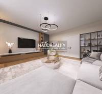 Ein stilvolles Wohnzimmer mit Holzboden in einer 4-Zimmer-Wohnung, bequeme Couch.