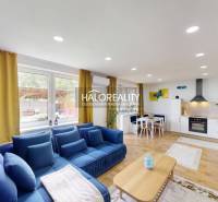 Geräumiges Wohnzimmer mit Küche in einer 3-Zimmer-Wohnung mit Holzboden.