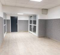 Flur mit Fliesen und weißen Deckenpaneelen in einer 4-Zimmer-Wohnung.