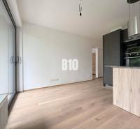 Helles Interieur einer 2-Zimmer-Wohnung mit großen Fenstern und Holzboden.