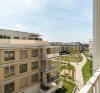 Balkone und Grünflächen zwischen den städtischen Wohnblöcken in Bratislava - Ružinov.