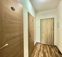 Eingangsflur mit Holzboden in einer 2-Zimmer-Wohnung.