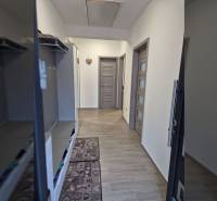 Flur mit Holzboden und Einbauschränken in einem Einfamilienhaus.