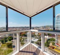 Blick vom Balkon einer 4-Zimmer-Wohnung in der Landererova-Straße in Bratislava.