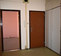 Eingangsflur in einer 3-Zimmer-Wohnung mit zwei Türen und Stauraum.